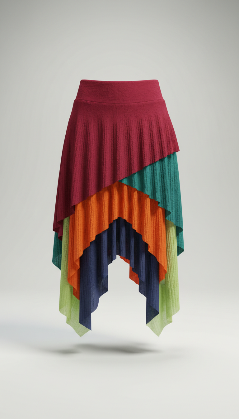 Falda de capas pulso carmesí